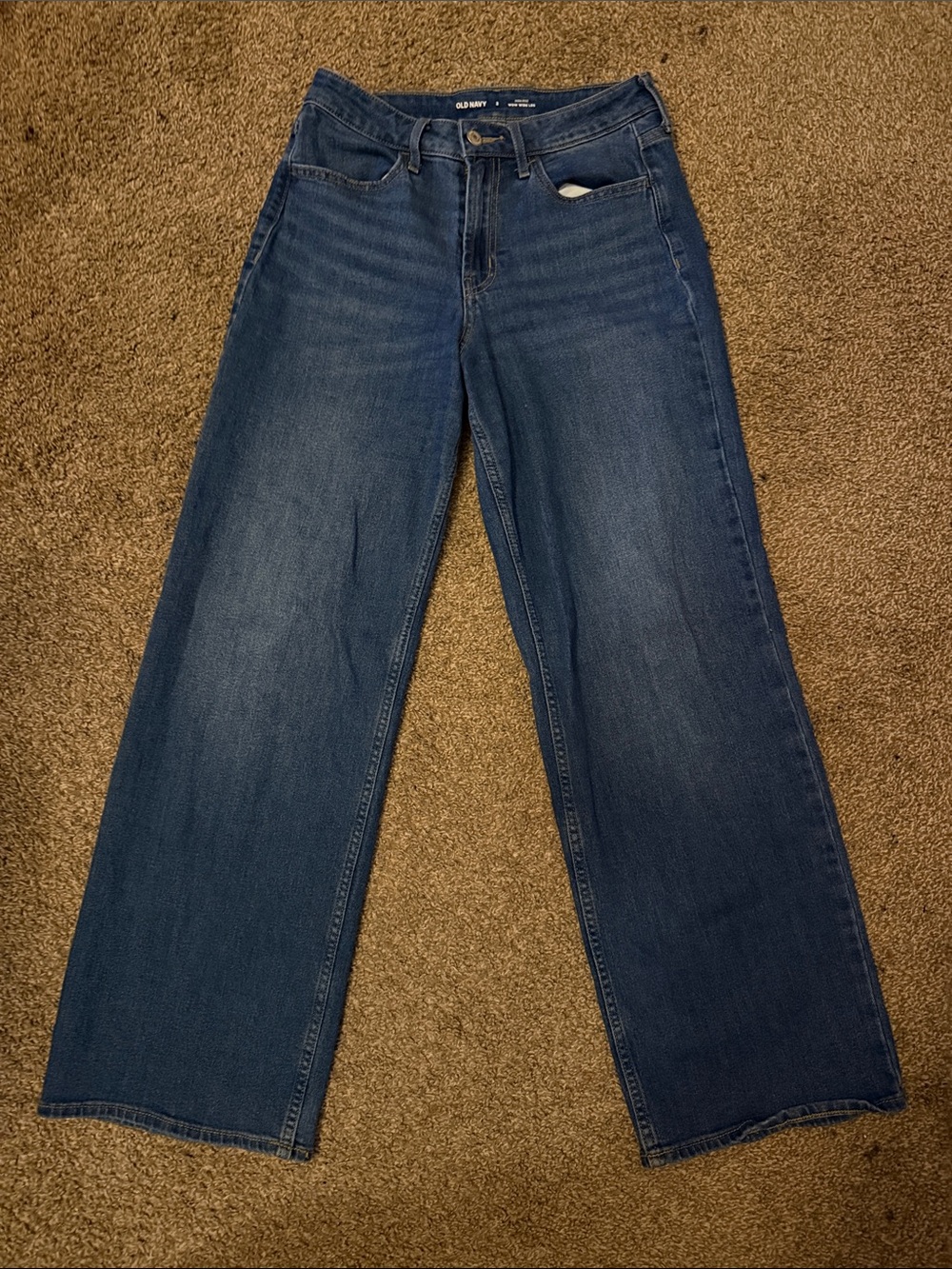 Old Navy Wide-Leg Denim Jeans - Dark Blue